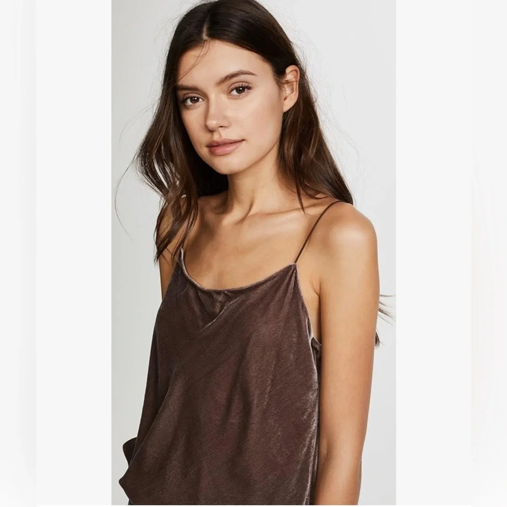 VINCE Velvet Silk Blend Camisole in‎ Cocoa Bean Sz S